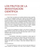 LOS FRUTOS DE LA INVESTIGACION CIENTÍFICA