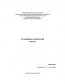 LEY ORGANICA DE EDUCACION (ANALISIS)