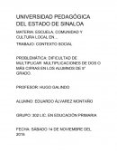 DIFICULTAD DE MULTIPLICAR MULTIPLICACIONES DE DOS O MÁS CIFRAS EN LOS ALUMNOS DE 5° GRADO
