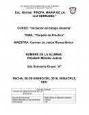 Iniciación al trabajo docente. Carpeta de Práctica