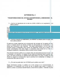 TRANSFORMACIONES DEL ESTADO CONTEMPORÁNEO y DIMENSIONES DEL ESTADO. Página 1