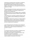 ¿Qué deseos (o beneficios) del consumidor se satisfacen con los siguientes productos o servicios?