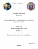 Clasificación y evidencias experimentales de las reacciones químicas