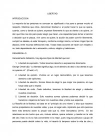 ENSAYO: LA LIBERTAD. Página 1