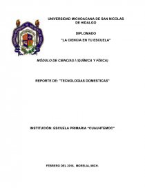 REPORTE DE: TECNOLOGIAS DOMESTICAS. Página 1