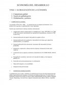 ECONOMÍA DEL DESARROLLO TEMA 1: GLOBALIZACIÓN DE LA ECONOMÍA