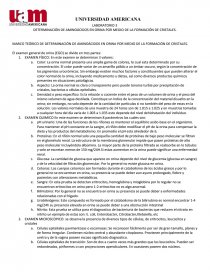 LABORATORIO 3 DETERMINACIÓN DE AMINOÁCIDOS EN ORINA POR MEDIO DE LA FORMACIÓN DE CRISTALES. Página 1