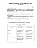 TRABAJO FINAL: APRENDER A INVESTIGAR: EL PROYECTO DE INVESTIGACIÓN
