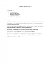 POLÍTICAS PROCESO DE VENTAS. Página 1