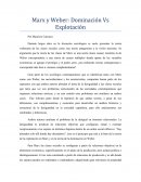 Dominación y Explotación desde el pensamiento sociológico de Weber y Marx