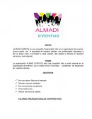 La organización ALMADI EVENTOS será una compañía líder a nivel nacional en la organización de eventos con un estilo único e innovador, cumpliendo las exigencias de nuestros clientes.