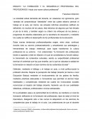 LA FORMACIÓN Y EL DESARROLLO PROFESIONAL DEL PROFESORADO