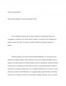 Discurso de presentación. Buenas tardes delegados, Consejo de Seguridad y Mesa.