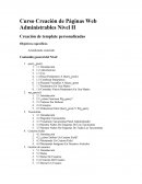 Creación de template personalizadas Objetivos especificos Actualizando contenido