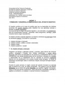 FORMACIÓN Y DESARROLLO EMBRIOLÓGICO DEL APARATO DIGESTIVO