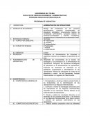 PROGRAMA NEGOCIOS INTERNACIONALES PROGRAMA DE ASIGNATURA