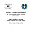 RETÓRICA Y ARGUMENTACIÓN JURÍDICA “EL PUEBLO QUE NO QUERÍA CRECER”