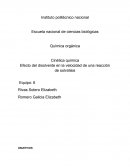 Cinética química Efecto del disolvente en la velocidad de una reacción de solvólisis