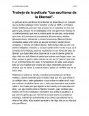 Trabajo de la película “Los escritores de la libertad”.