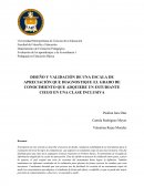 DISEÑO Y VALIDACIÓN DE UNA ESCALA DE APRECIACIÓN QUE DIAGNOSTIQUE EL GRADO DE CONOCIMIENTO QUE ADQUIERE UN ESTUDIANTE CIEGO EN UNA CLASE INCLUSIVA