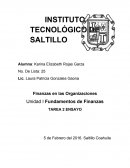 Finanzas en las Organizaciones Unidad I Fundamentos de Finanzas