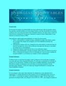Energías renovables. Tipos de energía