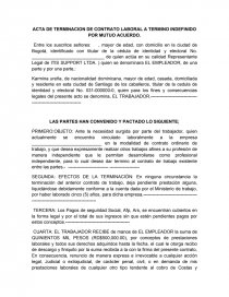 Terminación de contrato por mutuo acuerdo rep dom. - Apuntes - Keila Peña  Perez