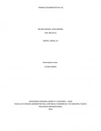 ESCUELA DE CIENCIAS ADMINISTRATIVAS, CONTABLES, ECONÓMICAS Y DE NEGOCIOS- ECACEN PSICOLOGIA ORGANIZACIONAL. Página 1