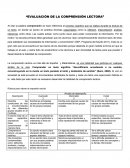 Evaluación de la comprensión lectora