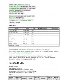 CREATE TABLE `biblioteca`.`libros`. Página 1