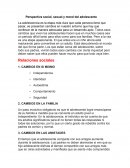 Perspectiva social, sexual y moral del adolescente