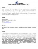 QUIMICA ESPECIALIZADA DEL NOROESTE S.A. DE C.V.