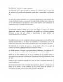 David Ricardo Teoría de la ventaja comparativa