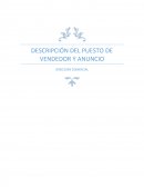 DESCRIPCIÓN DEL PUESTO DE VENDEDOR Y ANUNCIO