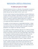 El talento para quien se lo trabaja