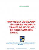 EN SIERRA ANDINA, A TRAVES DE MODELOS DE PROGRAMACIÓN LINEAL