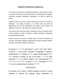 CONCEPTO PROPIO DE CURRÍCULO. Página 1