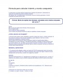 Fórmula para calcular interés y monto compuesto