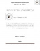 Agrupacion de vivienda rafael Nuñez Etapa III . Pliego de condiciones
