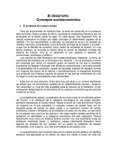 El desarrollo, concepto socioeconomico.