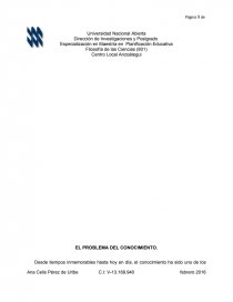 El problema del conocimiento. Centro Local Anzoátegui. Página 1