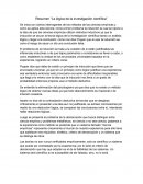 Resumen “La lógica de la investigación científica”