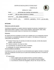 Bitácoras de control de soporte. Página 1