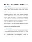 Política educativo en México.