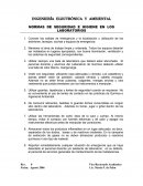 INGENIERÍA ELECTRÓNICA Y AMBIENTAL NORMAS DE SEGURIDAD E HIGIENE EN LOS LABORATORIOS