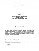 Propiedades de la materia.RESUMEN EXPOSICIONES Tema: Ciencia: Definición, características Método científico Como influye en el desarrollo social ¿Qué es la ciencia?