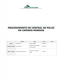 Procedimiento control de polvo. Página 1
