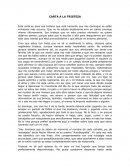 CARTA A LA TRISTEZA.