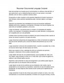 Resumen Documental Lenguaje Corporal