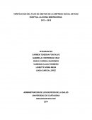 VERIFICACION DEL PLAN DE GESTION DE LA EMPRESA SOCIAL ESTADO HOSPITAL LA DIVINA MISERICORDIA